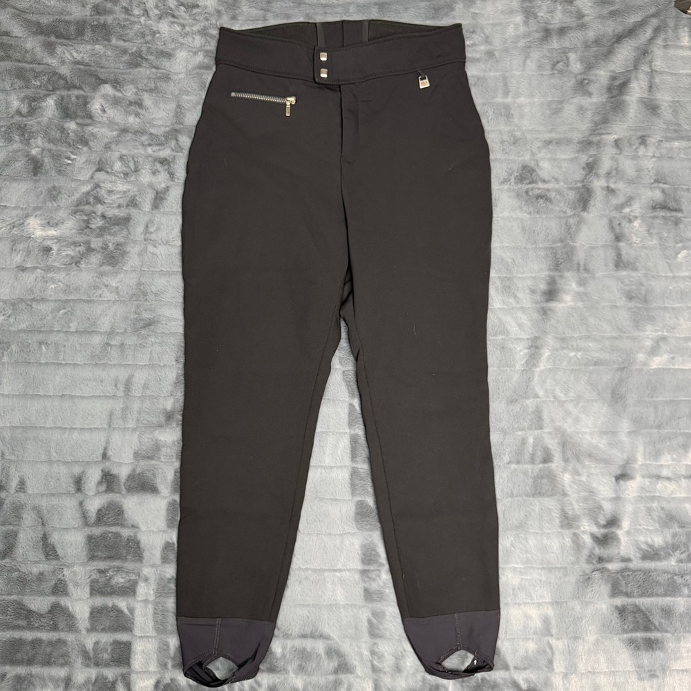Nils Skiwear Stirrup Ski Pants Womens 14 Short Black Schoeller WB-400 High Rise
